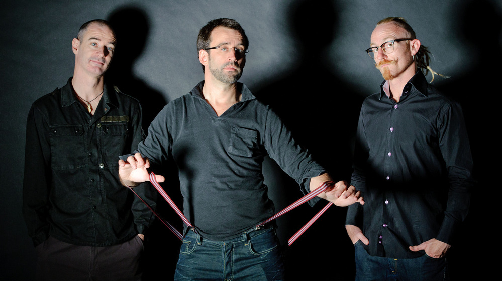 The Neil Cowley Trio is: (L-R) Evan Jenkins, Cowley, Rex Horan.
