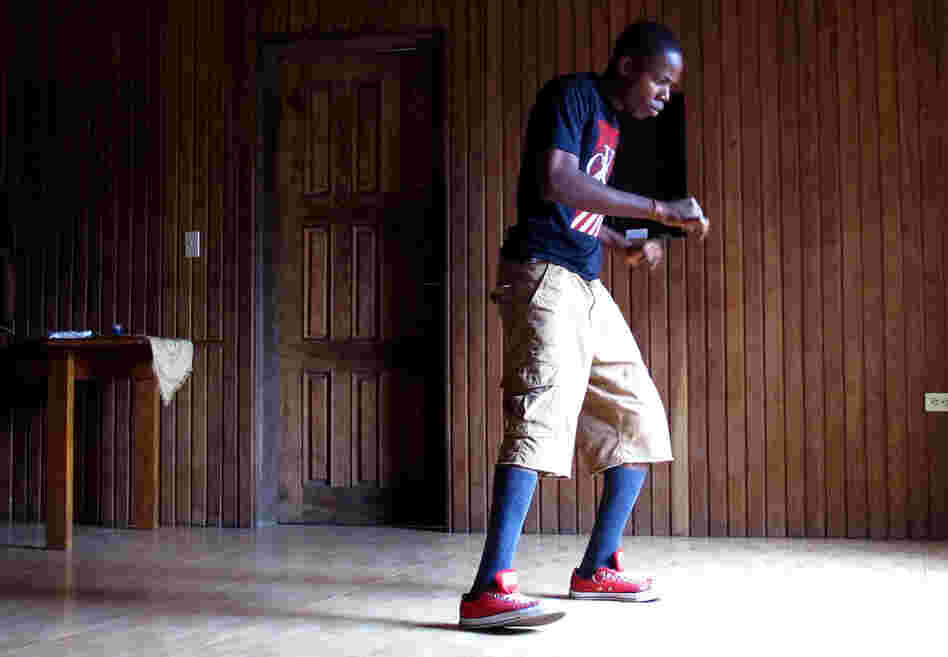 Franklyn Dunbar, 17, practices krumping with his crew at his mother's house in Paynesville, a suburb of Monrovia, Liberia. Dunbar was born in New York, but moved to his home country of Liberia seven years ago.