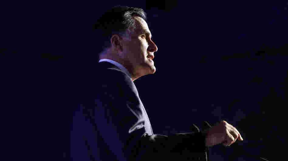 Republican presidential nominee Mitt Romney addresses the U.S. Hispanic Chamber of Commerce Monday in Los Angeles.