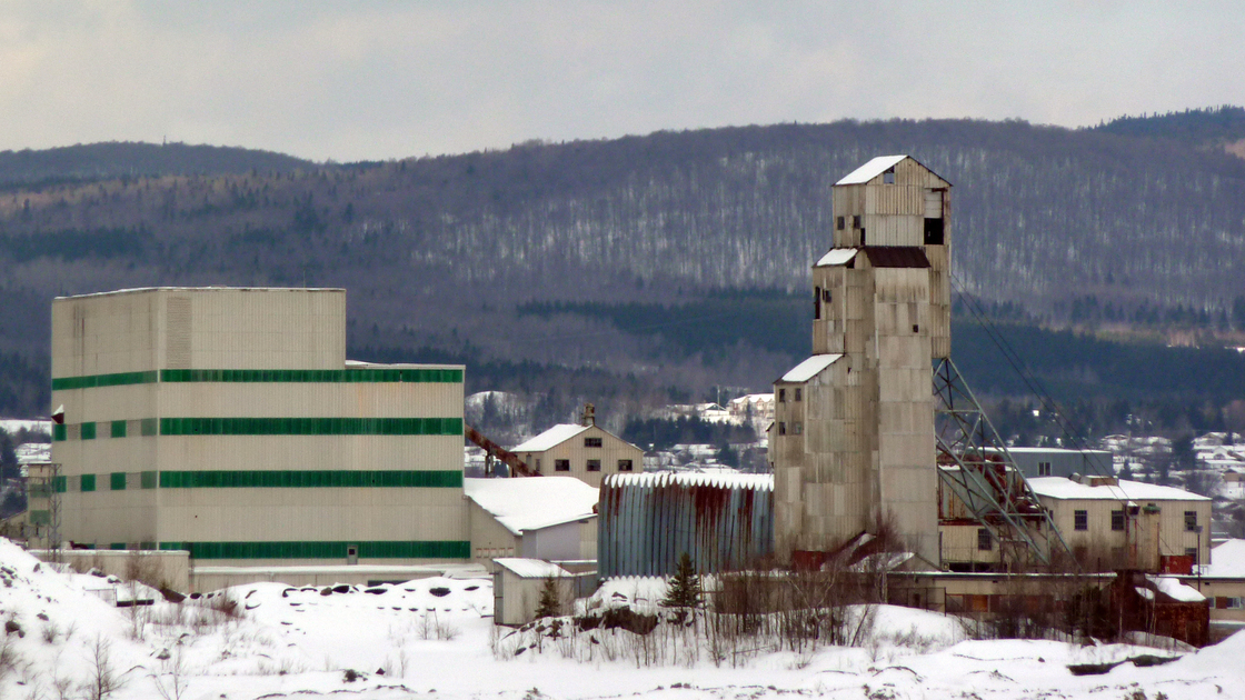 A former Asbestos plant is seen February in Thetford Mines, Quebec. Canada has ended its refusal to allow chrysotile asbestos to be added to the U.N.'s Rotterdam Convention on hazardous materials.