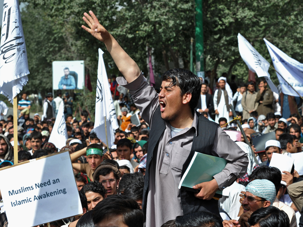 There were also anti-American protests in Kabul on Sunday.