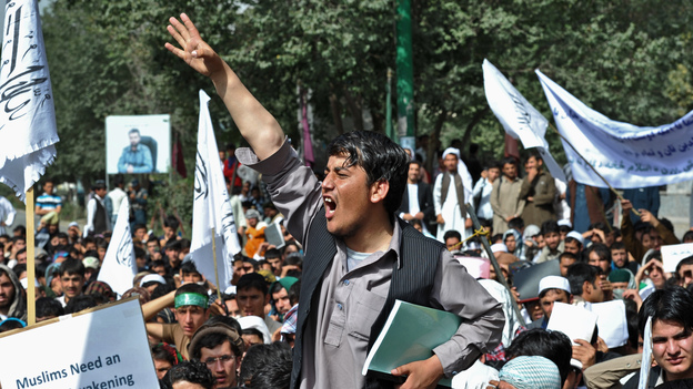 There were also anti-American protests in Kabul on Sunday. (AFP/Getty Images)