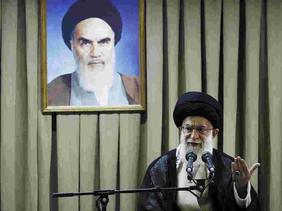 Iranian Supreme Leader Ayatollah Ali Khamenei delivers a speech in Tehran in July. Khamenei says Western-led sanctions will not force Iran to change its policies, but there are signs of other concerned voices in Iran.