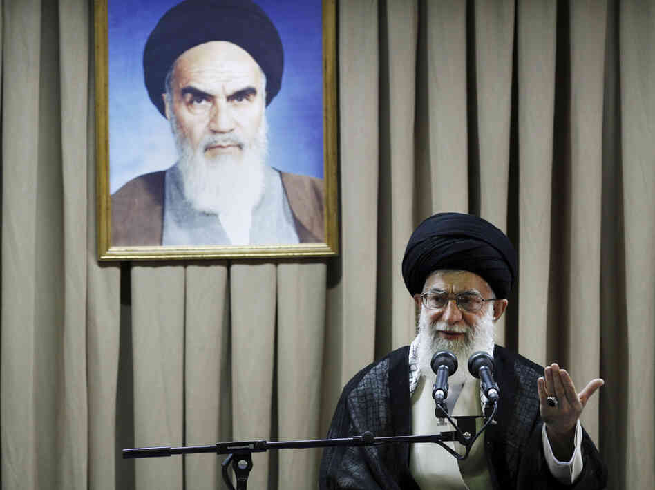 Iranian Supreme Leader Ayatollah Ali Khamenei delivers a speech in Tehran in July. Khamenei says Western-led sanctions will not force Iran to change its policies, but there are signs of other concerned voices in Iran.