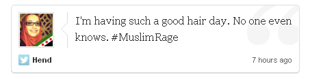 A screengrab shows a tweet by Hend: 