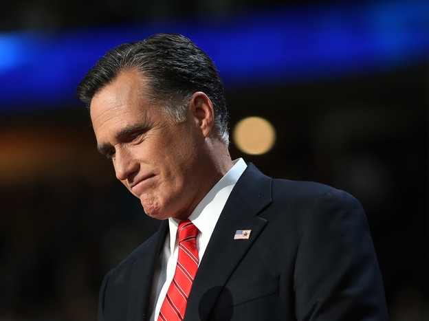 Republican presidential candidate, former Massachusetts Gov. Mitt Romney delivers his nomination acceptance speech during the final day of the Republican National Convention.