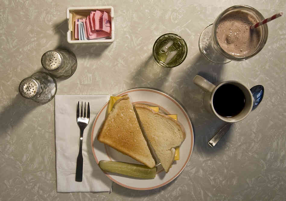 "After I had left the skating rink I went to a drugstore and had a Swiss cheese sandwich and a malted milk." (The Catcher in the Rye)