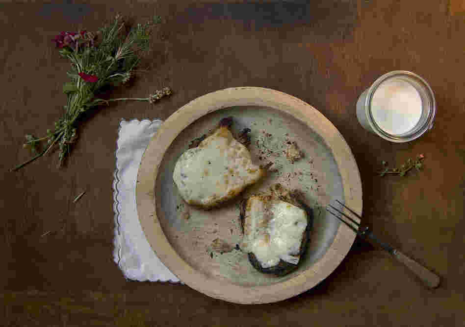 "The kettle soon began to boil, and meanwhile the old man held a large piece of cheese on a long iron fork over the fire, turning it round and round till it was toasted a nice golden yellow color on each side." (Heidi)