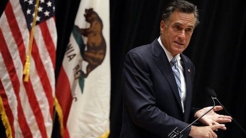 Mitt Romney speaks about secretly taped video from one of his campaign fundraising events, Monday in Costa Mesa, Calif.,
