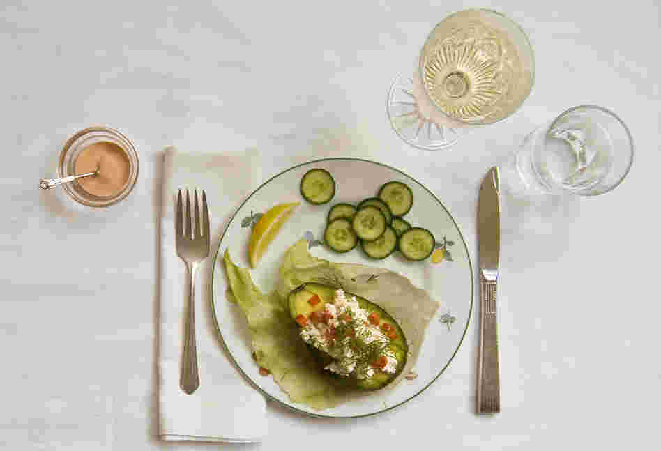 "Then I tackled the avocado and crabmeat salad. Avocados are my favorite fruit. Every Sunday my grandfather used to bring me an avocado pear hidden at the bottom of his briefcase under six soiled shirts and the Sunday comics." (The Bell Jar)