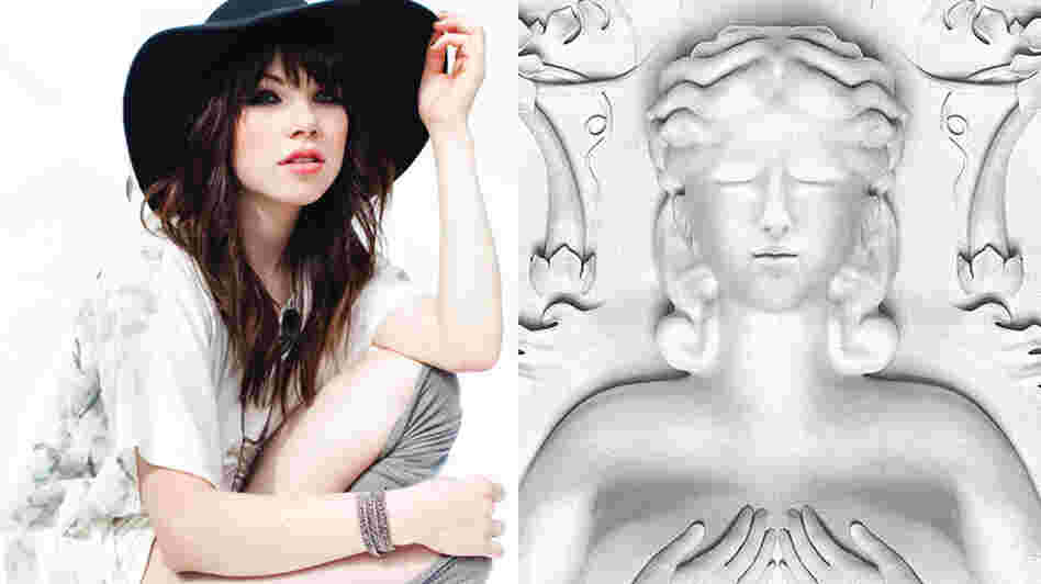 Carly Rae Jepsen and the cover of Kanye West's latest album, Cruel Summer.