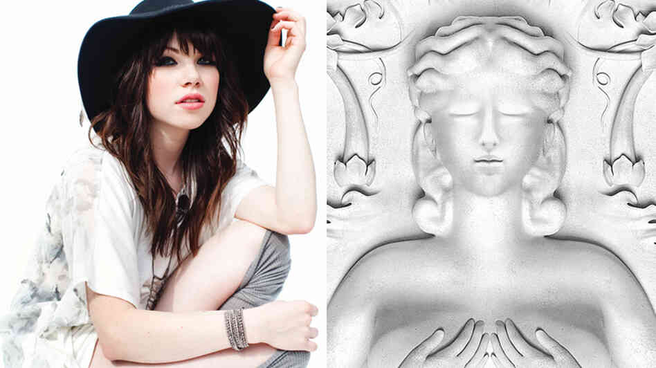 Carly Rae Jepsen and the cover of Kanye West's latest album, Cruel Summer.