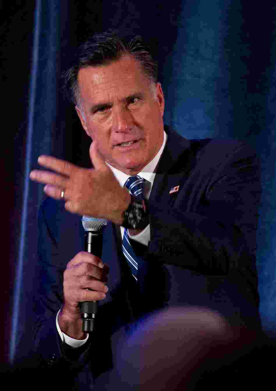 Mitt Romney speaks at a fundraiser in Dallas on Tuesday.