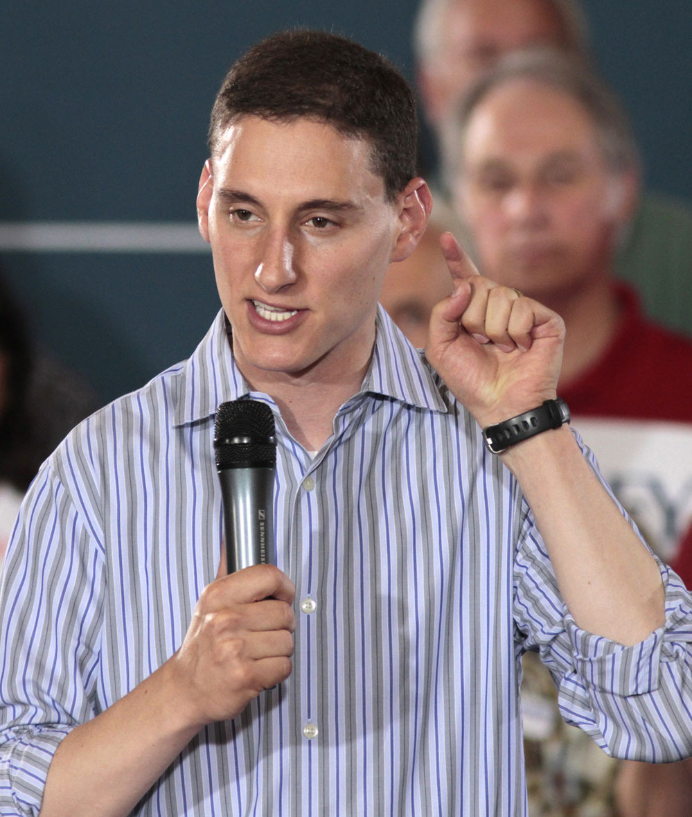 Ohio State Treasurer Josh Mandel, the Republican challenging incumbent Sen. Sherrod Brown, D-Ohio, speaks at a campaign rally on Sept. 1 in Cincinnati.