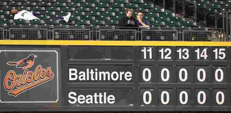 Fans were few and far-between (and possibly not awake) as the Orioles-Mariners game went on and on in Seattle.