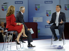 Mitt Romney said on Univision that his campaign is about "the 100 percent" after he was asked about his "47 percent" comment. Mitt Romney said on Univision that his campaign is about "the 100 percent" after he was asked about his "47 percent" comment.