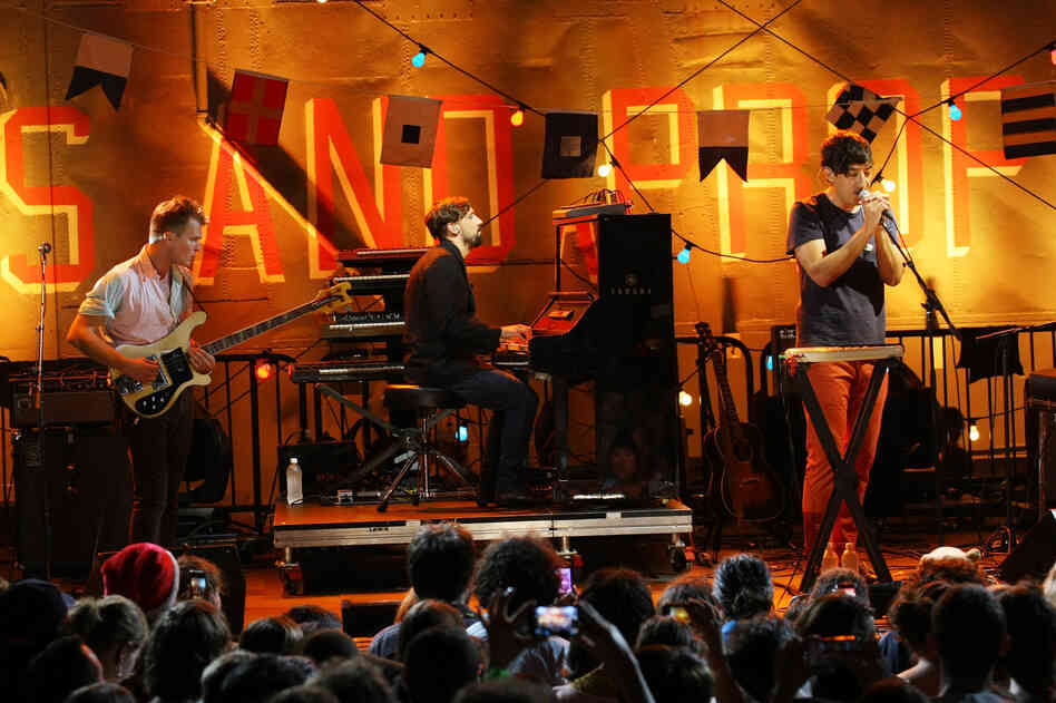 Grizzly Bear performs in July. Edward Droste (right), shares songwriting and lead vocal duties in the group with Daniel Rossen. 
