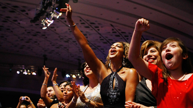 Four years ago, then-presidential candidate Barack Obama was greeted warmly at the Congressional Hispanic Caucus Institute's awards gala in Washington, D.C. Polls show Obama retains strong Hispanic support this year, but also that many who are eligible don't plan to vote.