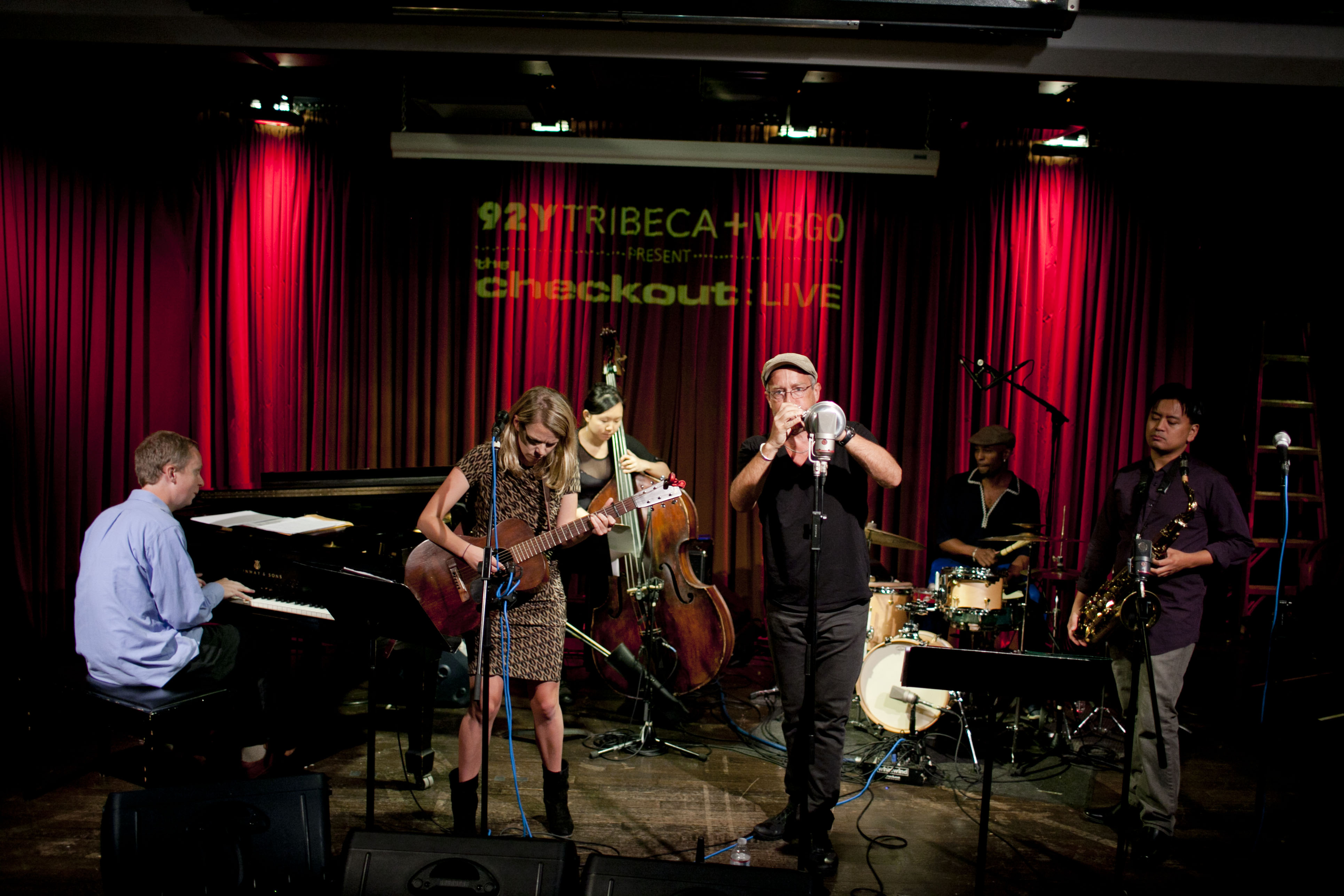 The Dave Douglas Quintet with Aoife O'Donovan, at soundcheck.