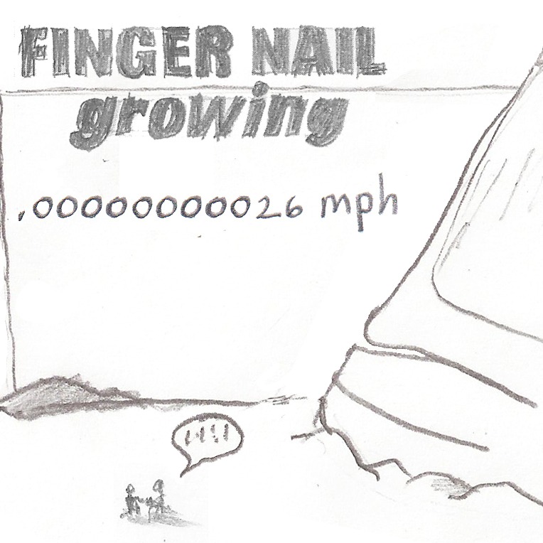 Fingernail growing.