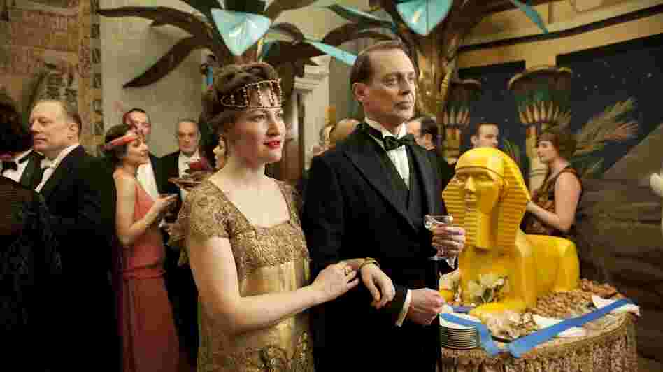 In Boardwalk Empire, Margaret Schroeder (Kelly Macdonald) is married to corrupt political boss "Nucky" Thompson (Steve Buscemi.) In Boardwalk Empire, Margaret Schroeder (Kelly Macdonald) is married to corrupt political boss "Nucky" Thompson (Steve Buscemi.)