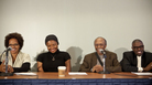 From left to right, the panel included Terri Lyne Carrington, Lizz Wright, Jimmy Heath and Antonio Hart. From left to right, the panel included Terri Lyne Carrington, Lizz Wright, Jimmy Heath and Antonio Hart.