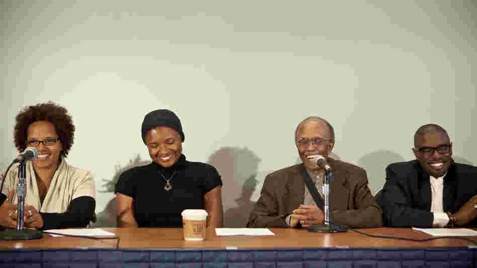 From left to right, the panel included Terri Lyne Carrington, Lizz Wright, Jimmy Heath and Antonio Hart.