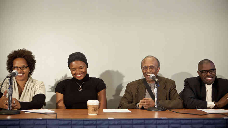 From left to right, the panel included Terri Lyne Carrington, Lizz Wright, Jimmy Heath and Antonio Hart.