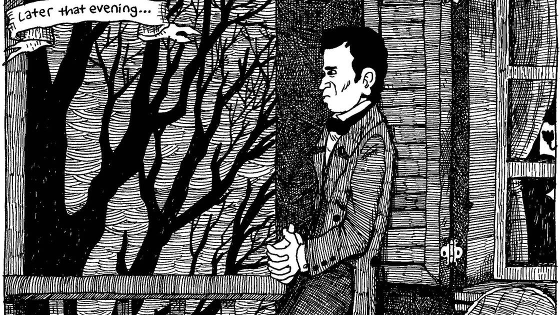 Porch Ponderin'. From The Hypo: The Melancholic Young Lincoln © 2012 Noah Van Sciver