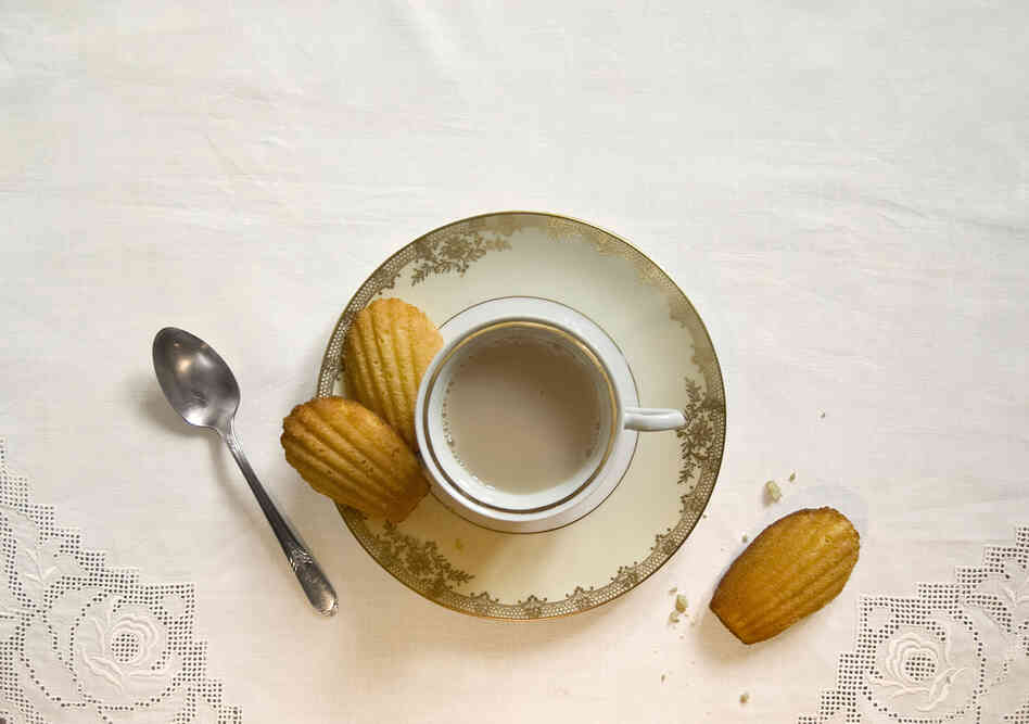 "She sent out for one of those short, plump little cakes called petites madeleines, which look as though they had been moulded in the fluted scallop of a pilgrim's shell." (Swann's Way)