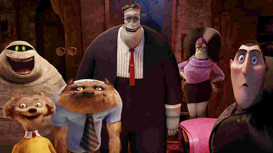 Murray the Mummy (Cee-Lo Green), The Invisible Man (David Spade), Frankenstein (Kevin James), Eunice (Fran Drescher), Dracula (Adam Sandler), Wayne (Steve Buscemi) and Wanda (Molly Shannon) are only a few of the ghoulish guests in Hotel Transylvania. Murray the Mummy (Cee-Lo Green), The Invisible Man (David Spade), Frankenstein (Kevin James), Eunice (Fran Drescher), Dracula (Adam Sandler), Wayne (Steve Buscemi) and Wanda (Molly Shannon) are only a few of the ghoulish guests in Hotel Transylvania.