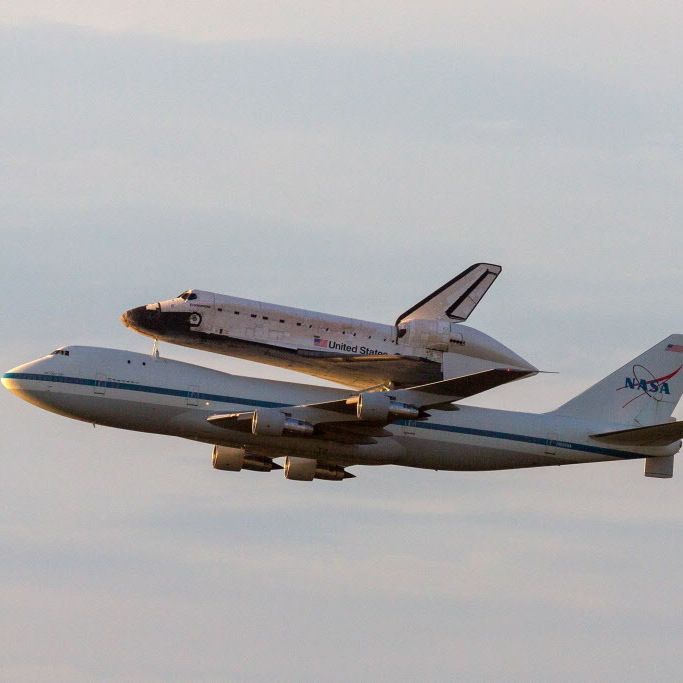 It will be coming into Los Angeles: Endeavour, atop its carrier, as it left NASA's  Kennedy Space Center on Wednesday. The shuttle has made stops in Houston and California's Edwards Air Force Base.