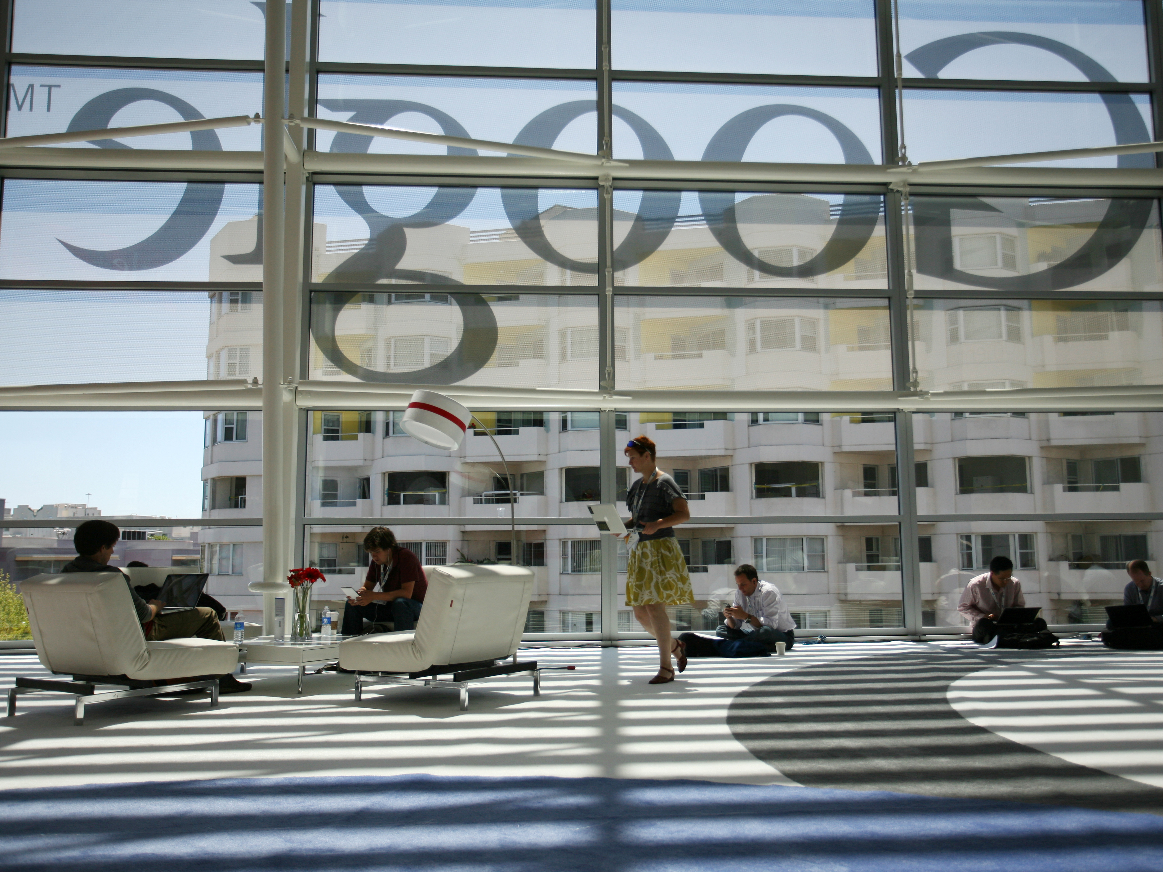 A Google logo is seen through windows of Moscone Center in San Francisco during Google's annual developer conference, Google I/O, in June. Google is one of several major tech companies known for the 