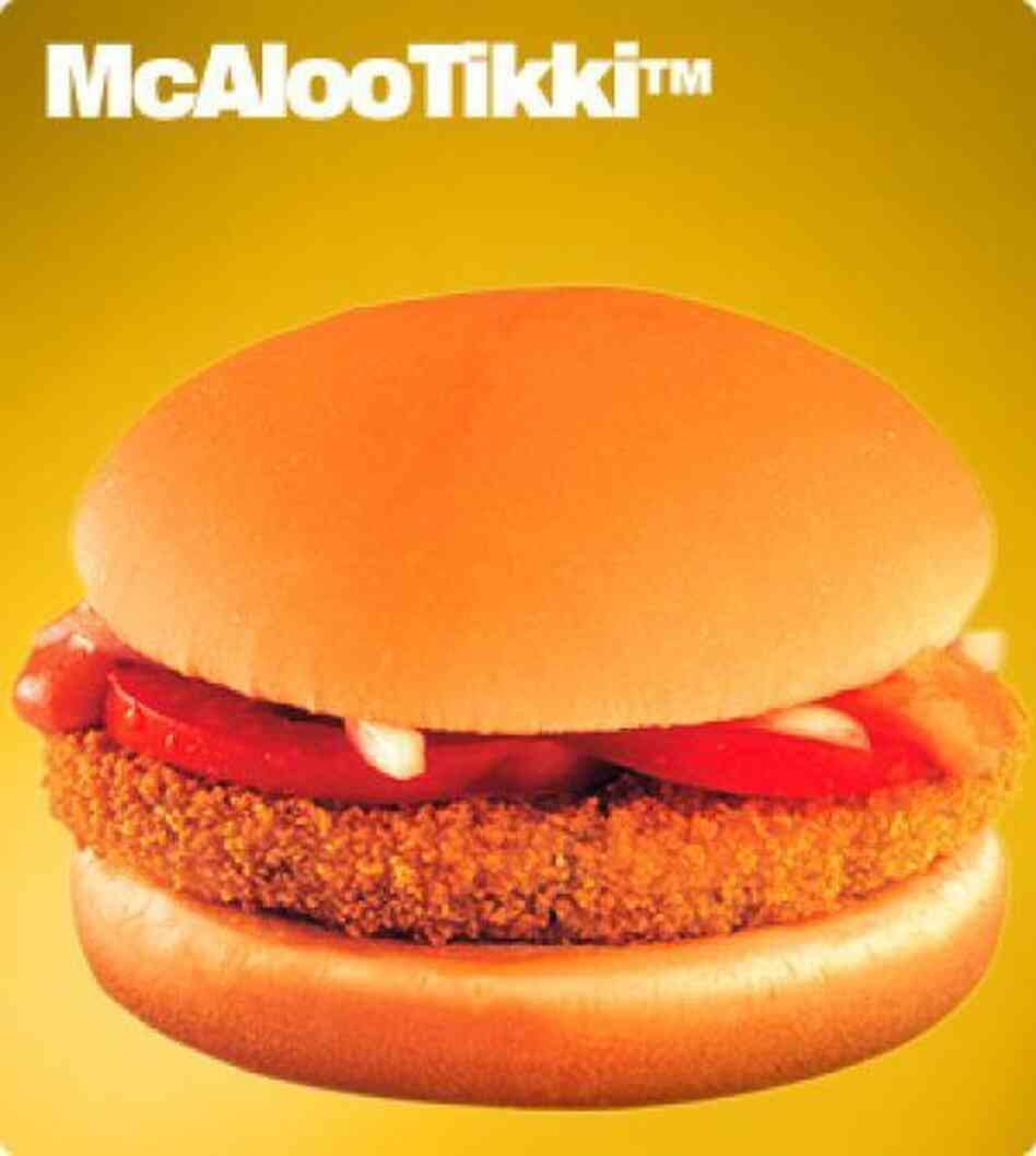 The McAloo Tikki will be available at the forthcoming vegetarian-only McDonald's restaurants in India. The McAloo Tikki will be available at the forthcoming vegetarian-only McDonald's restaurants in India.