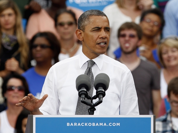 President Barack Obama speaks to supporters on September 17, 2012 in Columbus, Ohio.