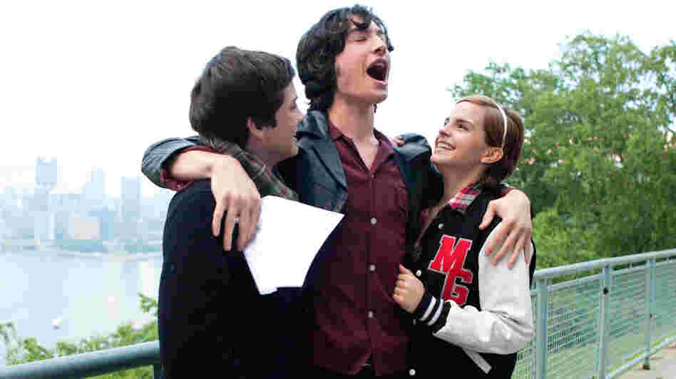 Charlie (Logan Lerman), Patrick (Ezra Miller) and Sam (Emma Watson) navigate the joys and pains of high school in The Perks of Being a Wallflower. Charlie (Logan Lerman), Patrick (Ezra Miller) and Sam (Emma Watson) navigate the joys and pains of high school in The Perks of Being a Wallflower.