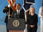 President Barack Obama speaks during the Transfer of Remains Ceremony for the return of Ambassador Christopher Stevens and three other Libyan embassy employees after the attack in Benghazi. President Barack Obama speaks during the Transfer of Remains Ceremony for the return of Ambassador Christopher Stevens and three other Libyan embassy employees after the attack in Benghazi.