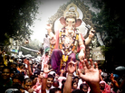 At left, one of the many processions of Lord Ganesh; at right a woman decorates her hair with fresh jasmine. At left, one of the many processions of Lord Ganesh; at right a woman decorates her hair with fresh jasmine.