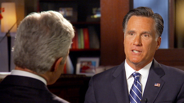 Mitt Romney talks with 60 Minutes correspondent Scott Pelley.