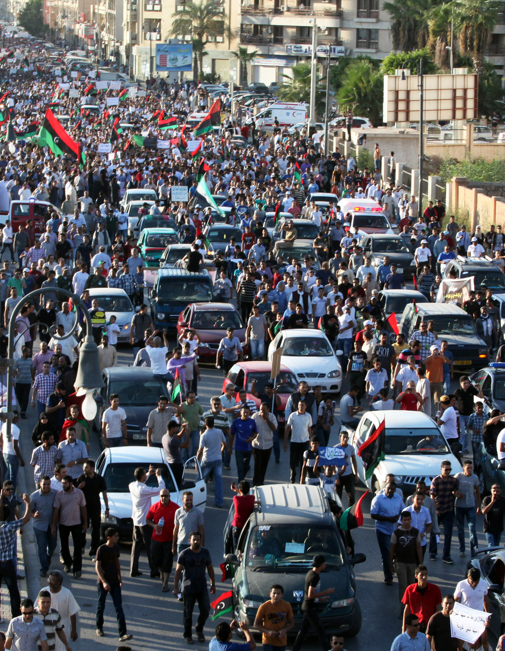 On Friday and again on Saturday in Benghazi: Protesters took to the streets in opposition to the extremist militias that have operated in the city since the toppling of Moammar Gadhafi.