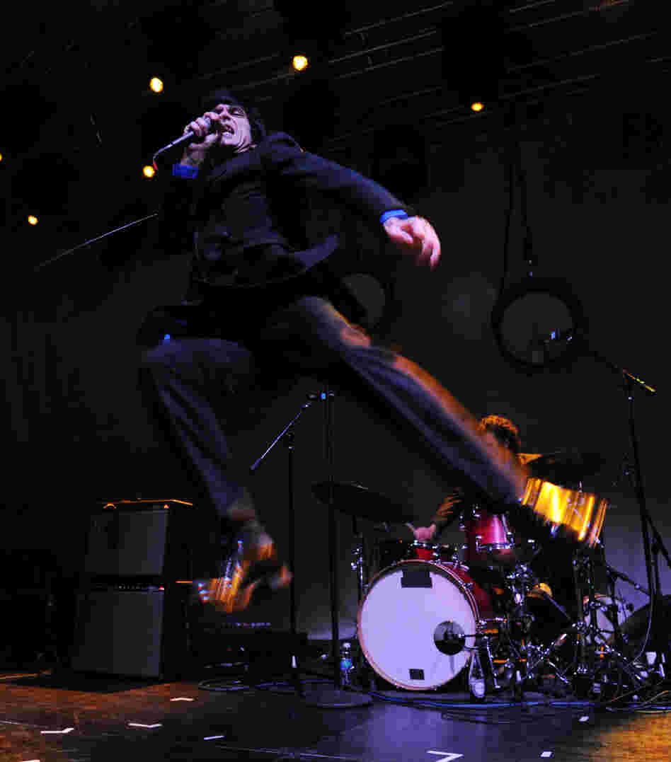 Singer Ian Svenonius of The Make-Up performs All Tomorrow's Parties Festival on September 23, 2012 in New York City.