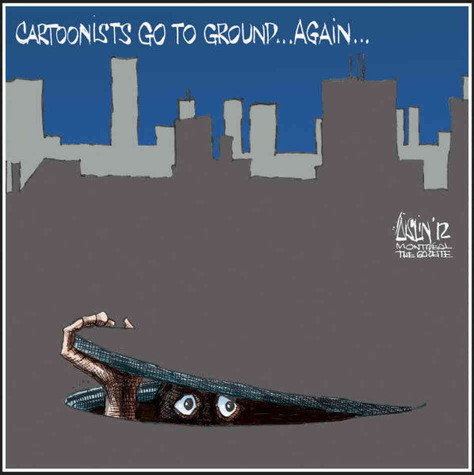 In the wake of the recent controversy over French cartoons, many cartoonists say that they must consider the consequences of their work. Terry Mosher, who works under the name Aislin for the Montreal Gazette, published this drawing after the controversy over France's cartoons erupted last week. In the wake of the recent controversy over French cartoons, many cartoonists say that they must consider the consequences of their work. Terry Mosher, who works under the name Aislin for the Montreal Gazette, published this drawing after the controversy over France's cartoons erupted last week.