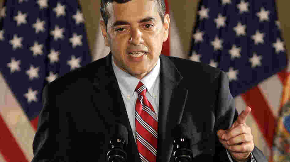 Rep. David Rivera, R-Fla., speaks in Coral Gables in November 2010. Rivera is under investigation by state and federal authorities for allegedly misusing campaign funds.