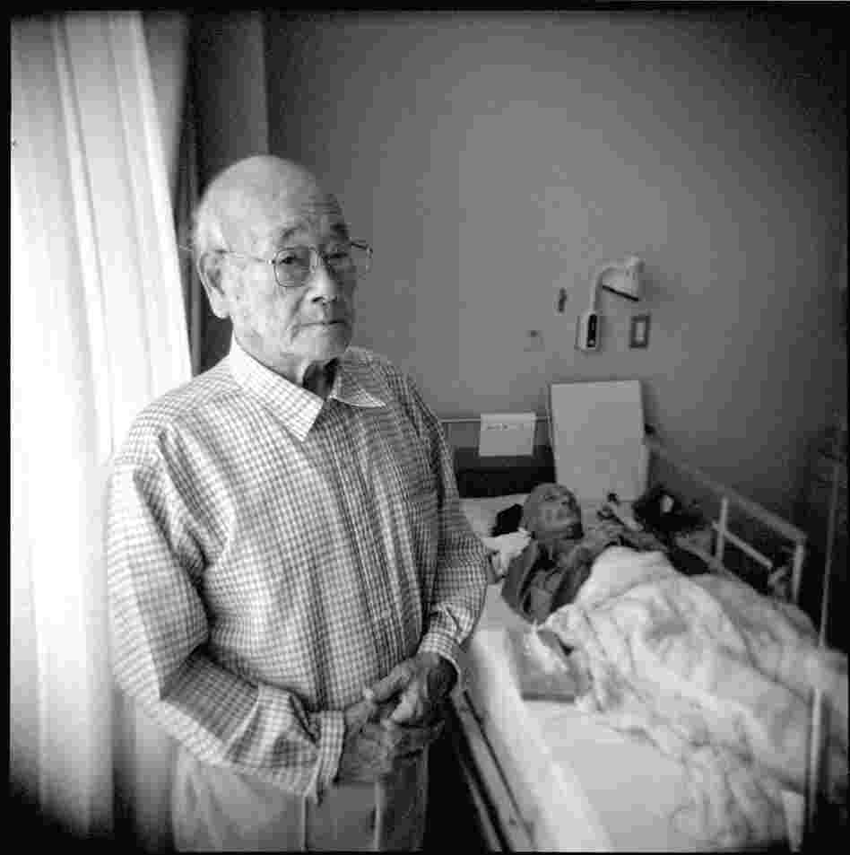Hamamoto Miyata, 93, is seen with his roommate, Tokutaro Kojima, at The Hill of Grace Nagasaki A-Bomb Home. "I noticed the big planes in the sky. It was unusual because usually they come from the south but this time they came from the north. I was very busy and continued working, not paying too much attention, and then I saw a flash of blinding light and heard the sound of the explosion."