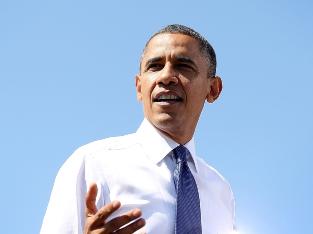 Barack Obama speaks during a campaign rally September 21, 2012 in Woodbridge, Virginia.