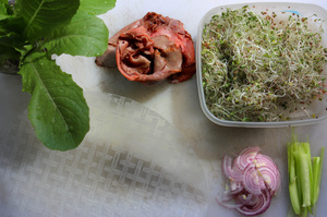 Ingredients for Not-A-Sandwich Summer Rolls, including sliced roast beef
