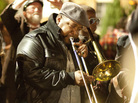 Antoine Batiste (Wendell Pierce) plays in a tribute to tuba player Kerwin James. Antoine Batiste (Wendell Pierce) plays in a tribute to tuba player Kerwin James.
