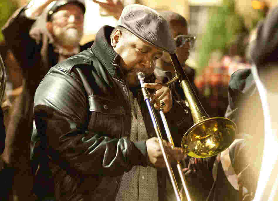 Antoine Batiste (Wendell Pierce) plays in a tribute to tuba player Kerwin James.