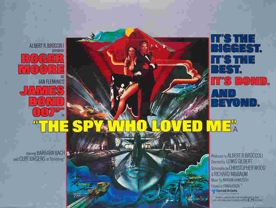 1977: This poster is more stylized and darker in tone than previous Bond film campaigns, creating an image that attracts with mystery rather than an all-guns-blazing action approach. Main campaign artwork by innovative American poster artist Bob Peak.