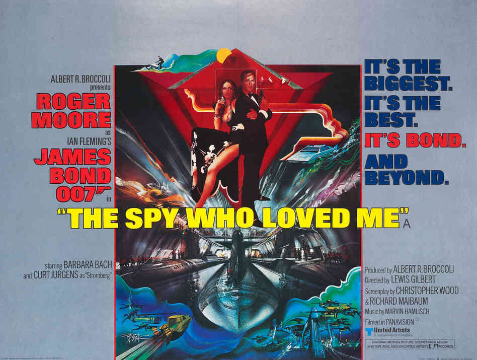 1977: This poster is more stylized and darker in tone than previous Bond film campaigns, creating an image that attracts with mystery rather than an all-guns-blazing action approach. Main campaign artwork by innovative American poster artist Bob Peak.